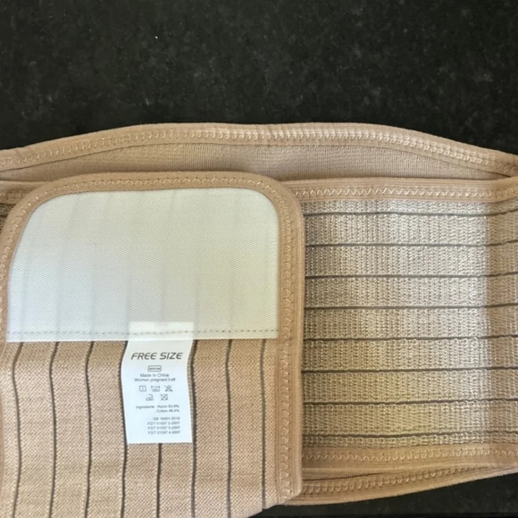 Maternity support belt Khaki tan elastic band stretchy comfort - Picture 7 of 7